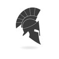 Spartan helmet icon. Ancient Roman or Greek helmet with feathered crest. Metal helmet for head protection soldiers of the legions. Royalty Free Stock Photo